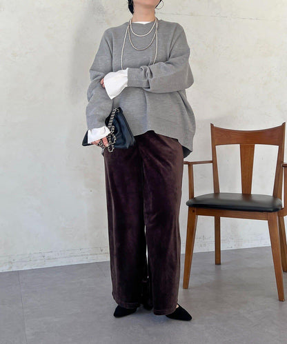 衛衣風亮絲針織上衣