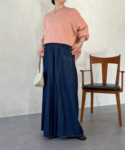 衛衣風亮絲針織上衣