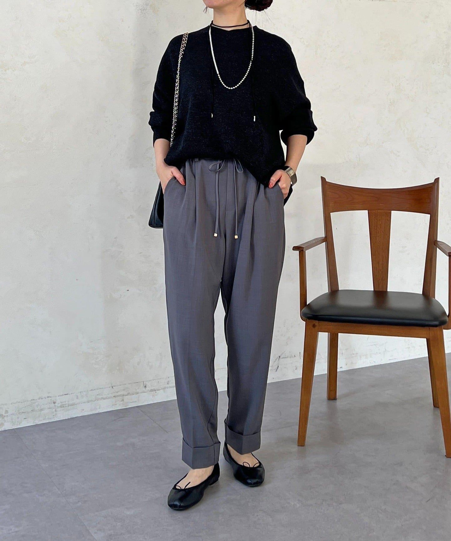 衛衣風亮絲針織上衣