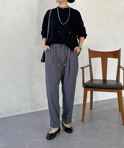 衛衣風亮絲針織上衣