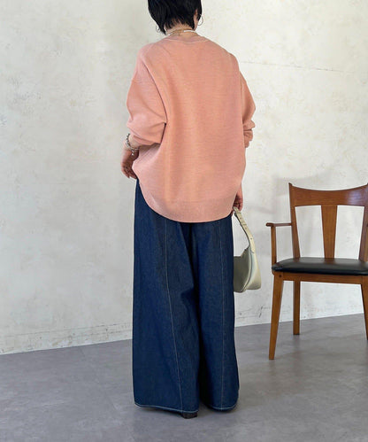 衛衣風亮絲針織上衣