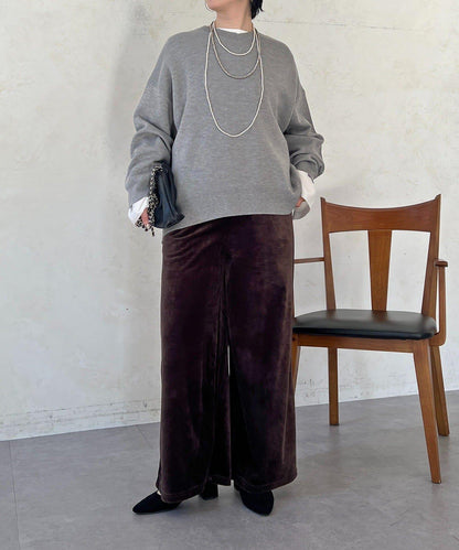 衛衣風亮絲針織上衣