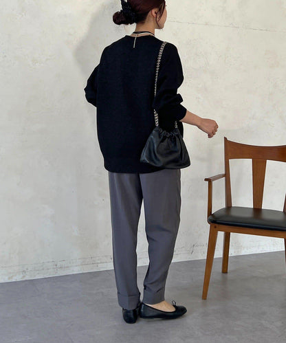 衛衣風亮絲針織上衣