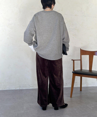 衛衣風亮絲針織上衣