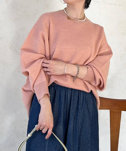 衛衣風亮絲針織上衣