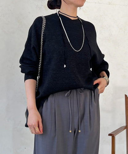 衛衣風亮絲針織上衣