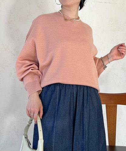 衛衣風亮絲針織上衣