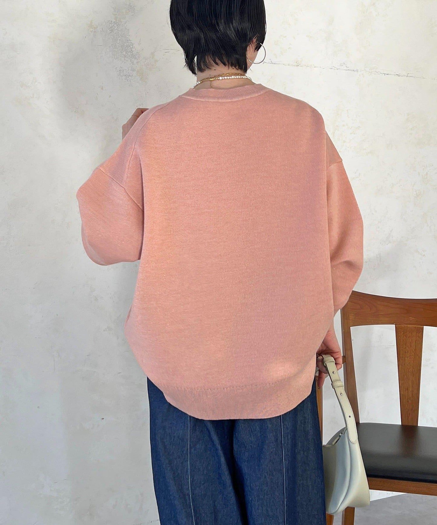 衛衣風亮絲針織上衣