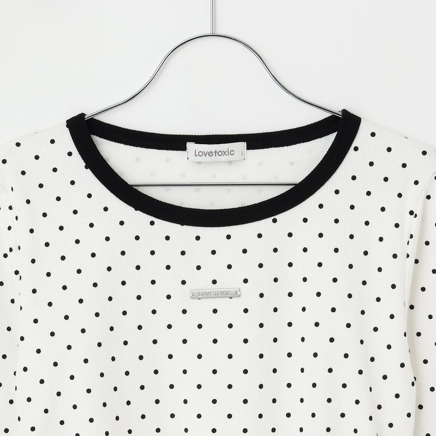 抽繩短款羅紋長袖T恤