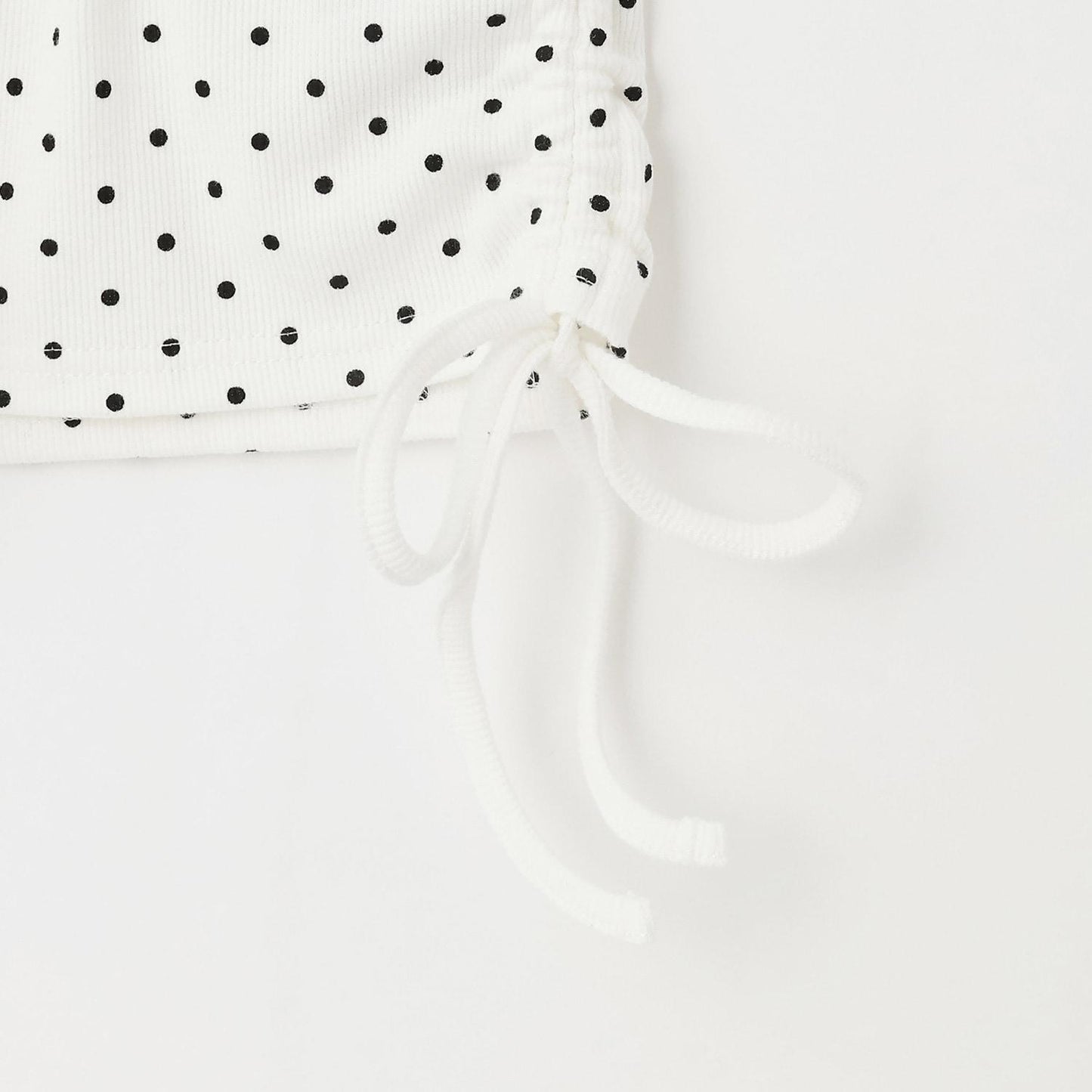 抽繩短款羅紋長袖T恤