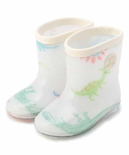 蠟筆手繪恐龍圖案 雨靴