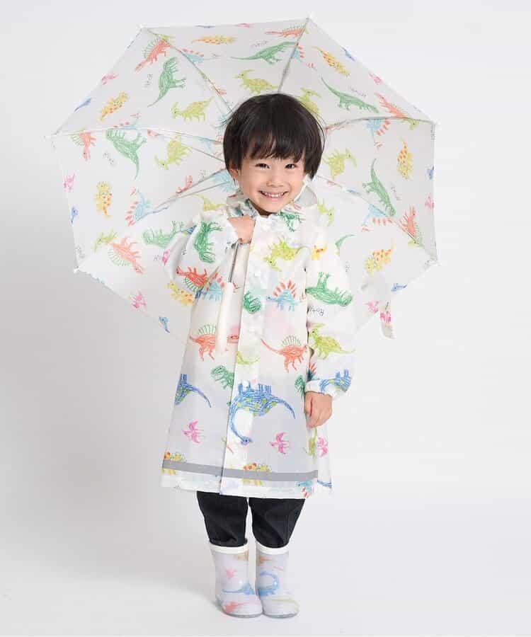 蠟筆手繪恐龍圖案 雨靴