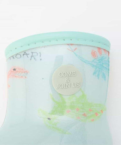 蠟筆手繪恐龍圖案 雨靴