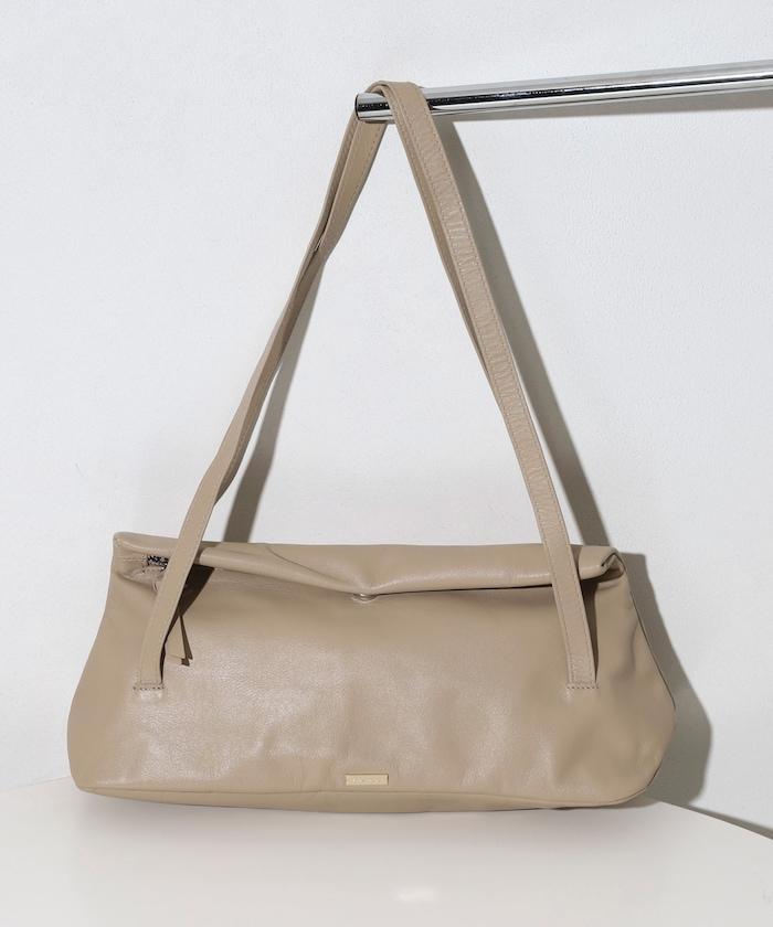 牛革防潑水翻蓋設計單肩包