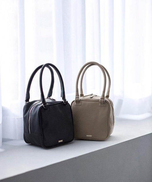 牛皮防潑水立方造型波士頓包