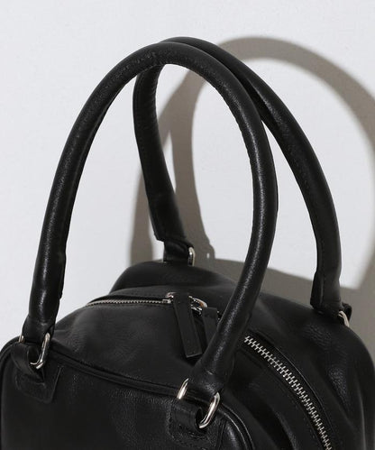 牛皮防潑水立方造型波士頓包