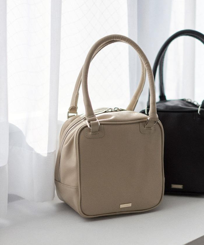 牛皮防潑水立方造型波士頓包