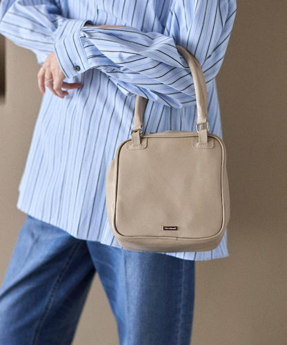 牛皮防潑水立方造型波士頓包