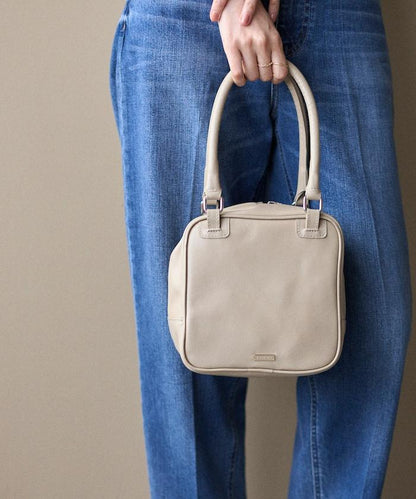 牛皮防潑水立方造型波士頓包