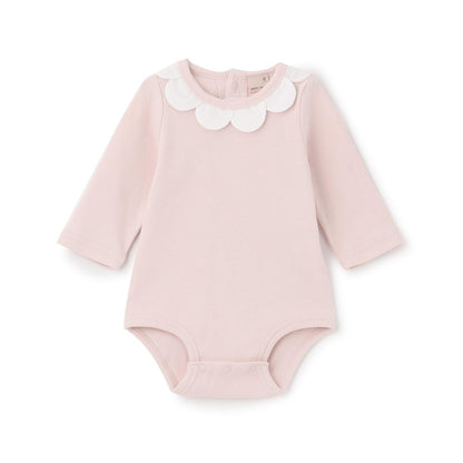 荷葉邊領 連體哈衣