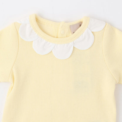 荷葉邊領 連體哈衣