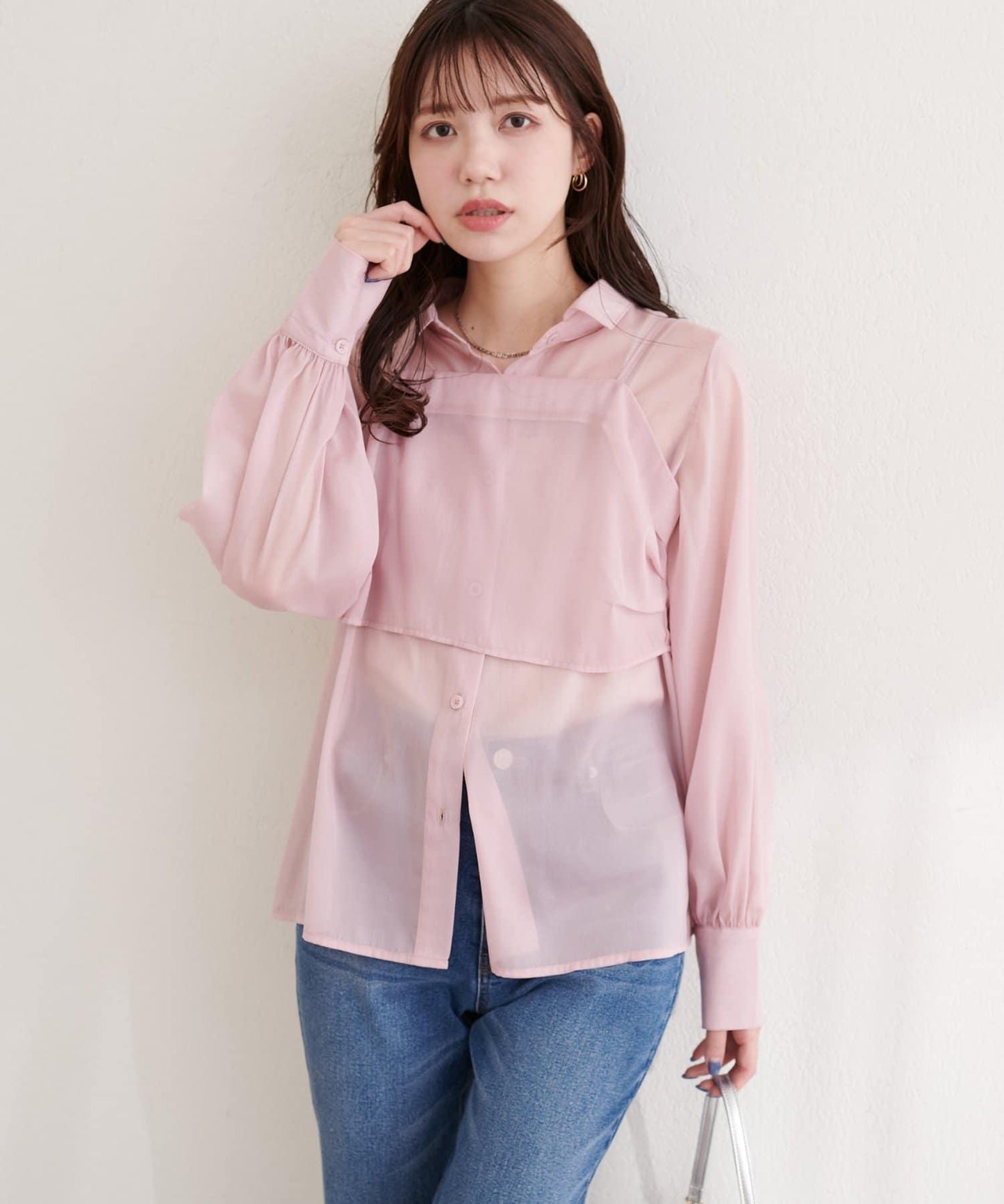 osono 背心上衣＋襯衫套裝