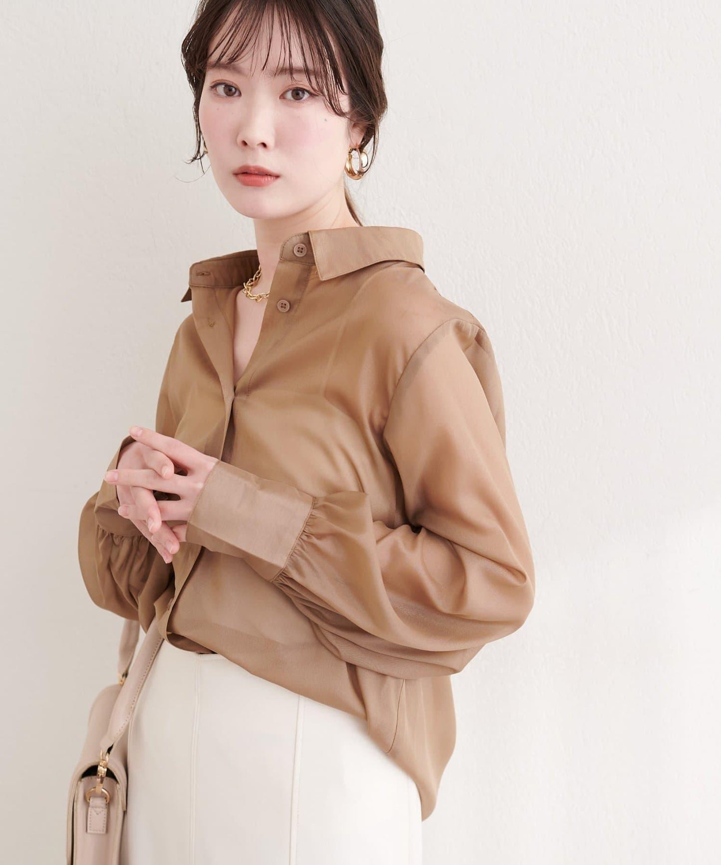 osono 背心上衣＋襯衫套裝