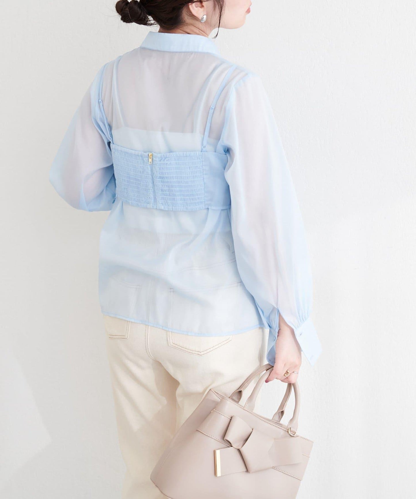 osono 背心上衣＋襯衫套裝