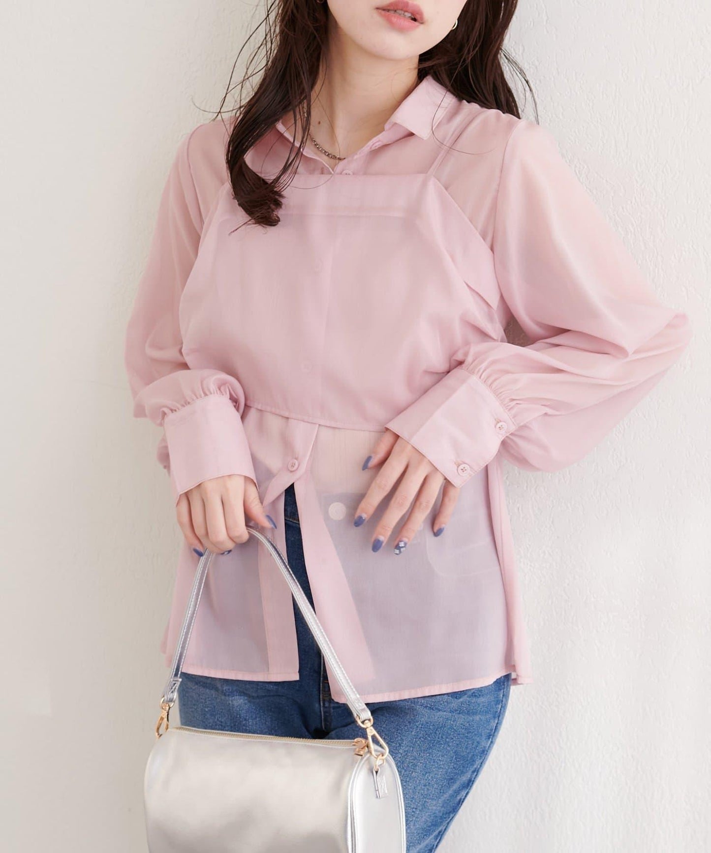 osono 背心上衣＋襯衫套裝