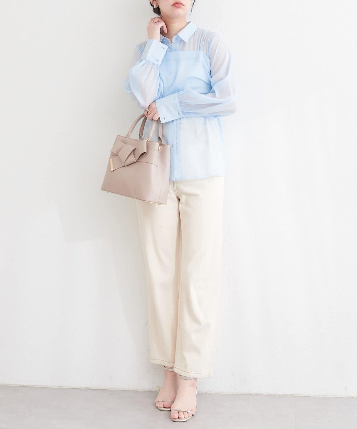 osono 背心上衣＋襯衫套裝