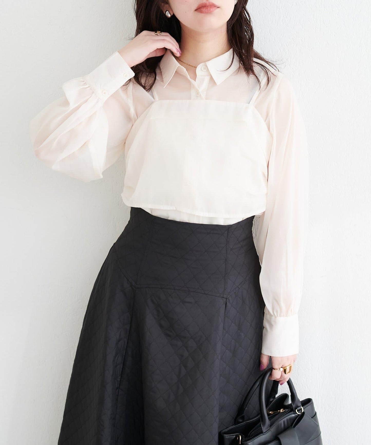 osono 背心上衣＋襯衫套裝