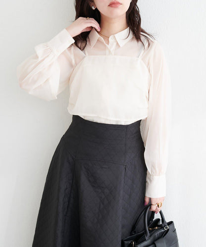 osono 背心上衣＋襯衫套裝