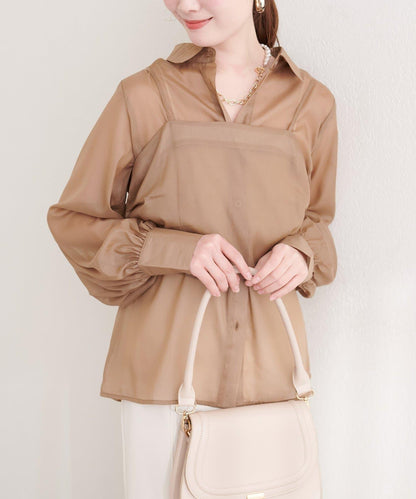 osono 背心上衣＋襯衫套裝