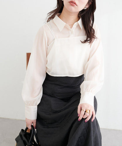 osono 背心上衣＋襯衫套裝