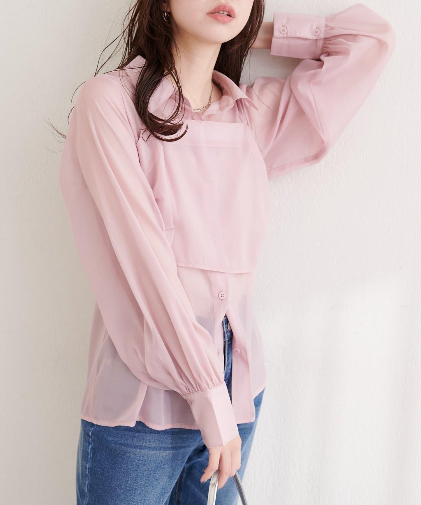 osono 背心上衣＋襯衫套裝