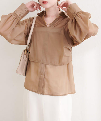 osono 背心上衣＋襯衫套裝