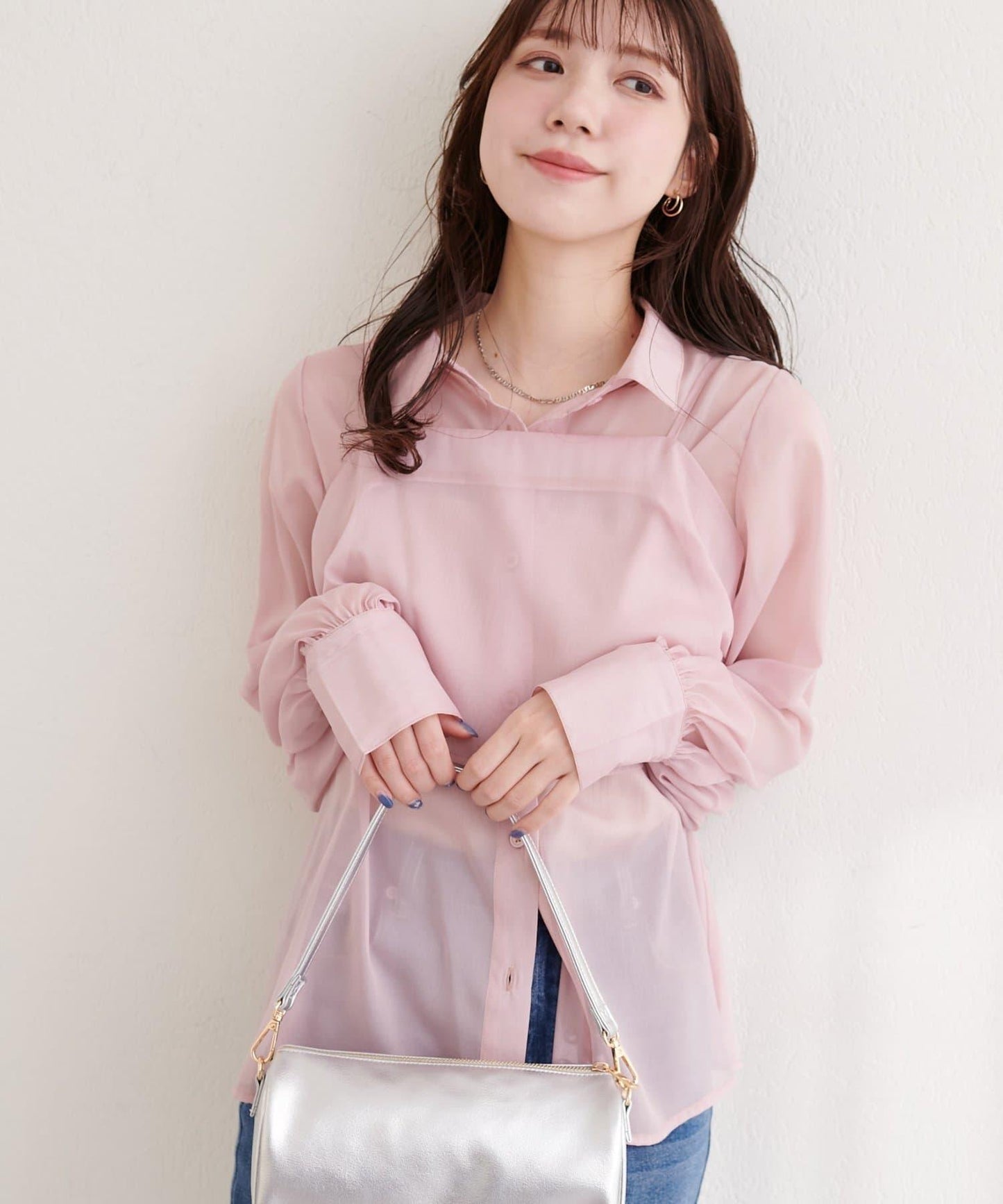 osono 背心上衣＋襯衫套裝