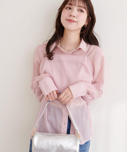 osono 背心上衣＋襯衫套裝