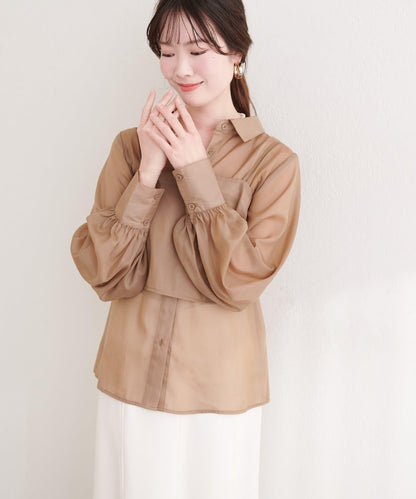 osono 背心上衣＋襯衫套裝