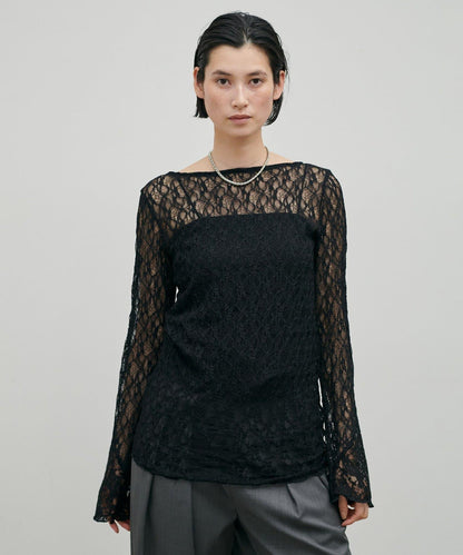 MIX蕾絲拼接套頭上衣