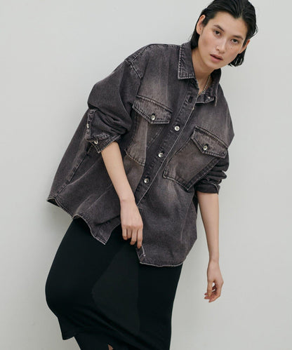 牛仔寬鬆襯衫