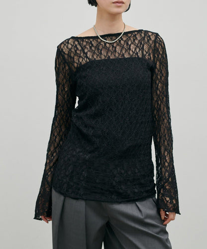 MIX蕾絲拼接套頭上衣