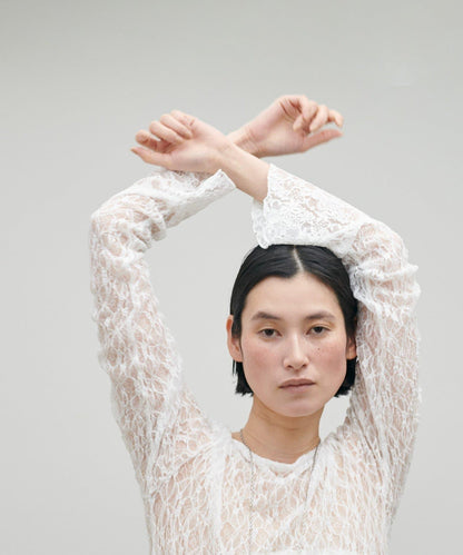 MIX蕾絲拼接套頭上衣