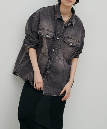 牛仔寬鬆襯衫