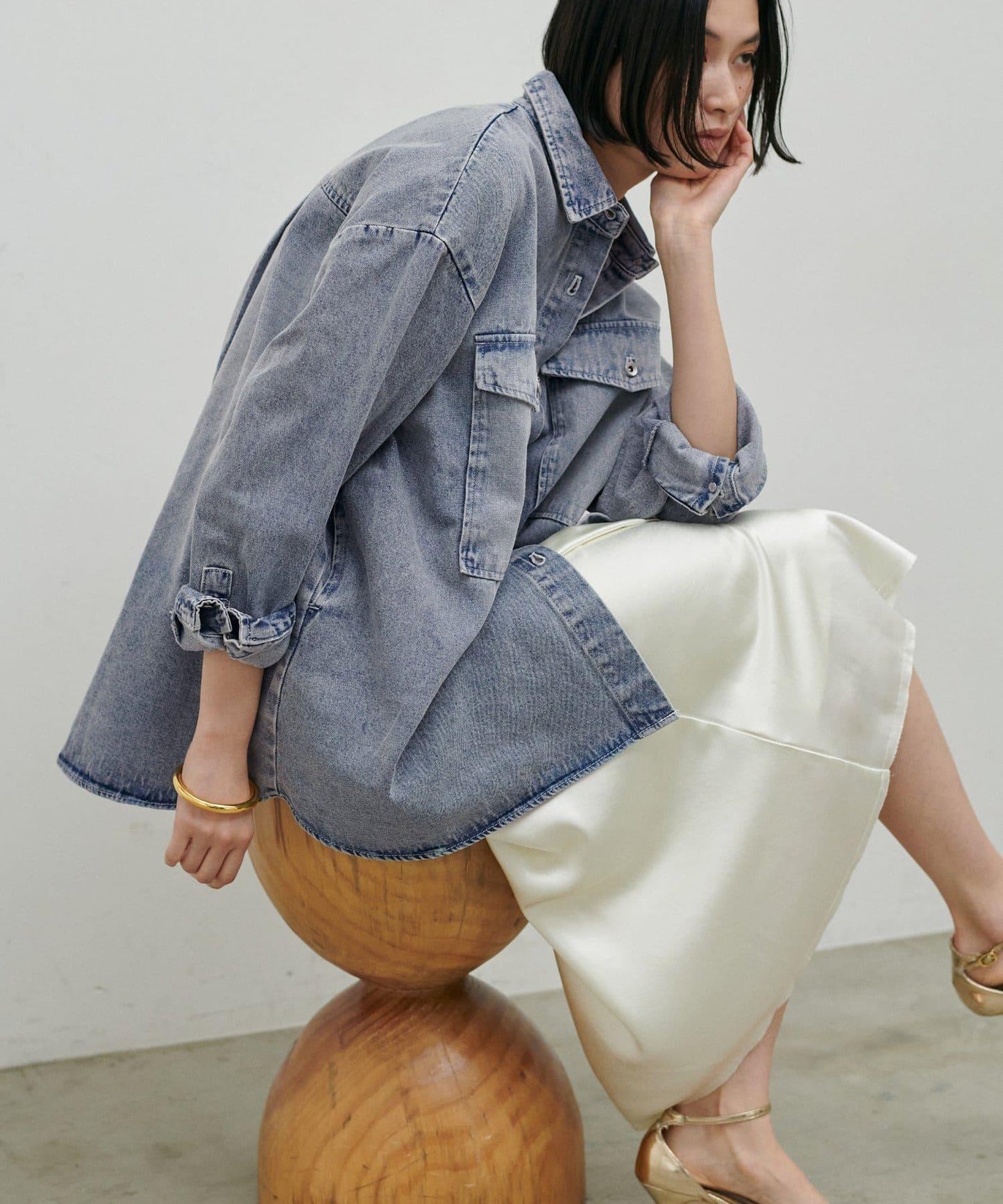 牛仔寬鬆襯衫