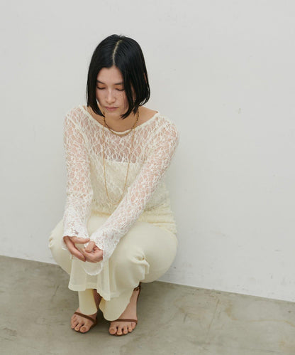MIX蕾絲拼接套頭上衣