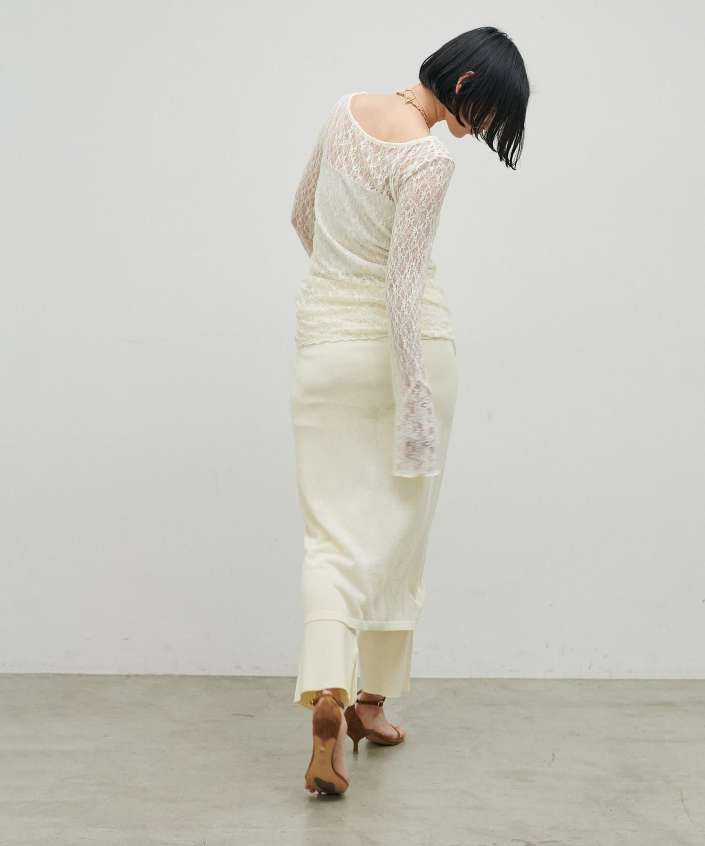 MIX蕾絲拼接套頭上衣