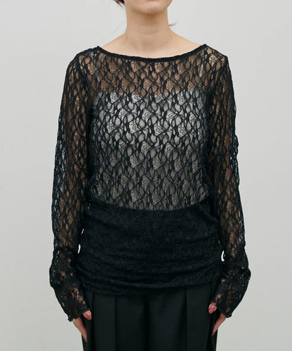 MIX蕾絲拼接套頭上衣