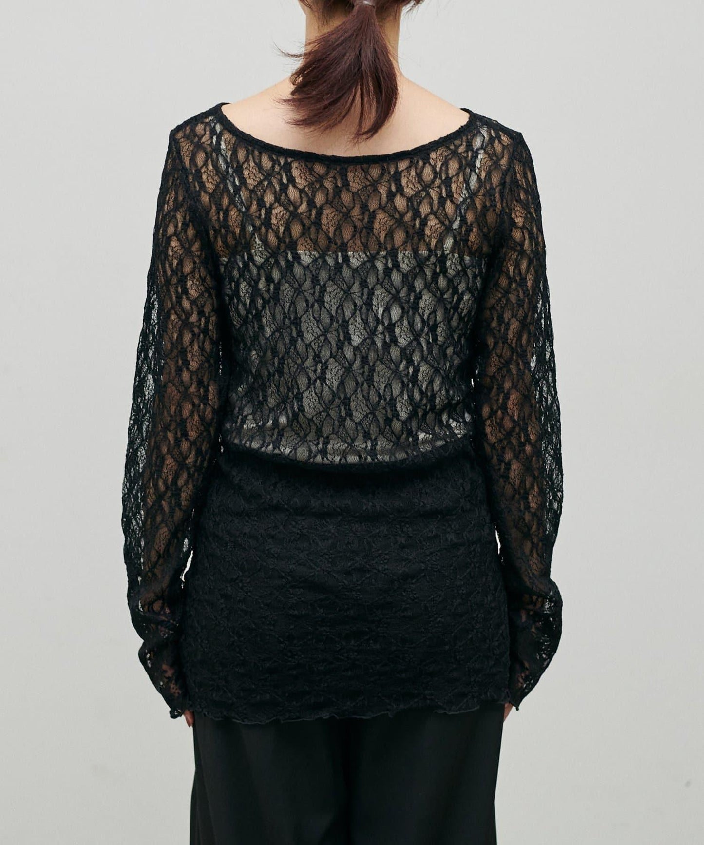 MIX蕾絲拼接套頭上衣