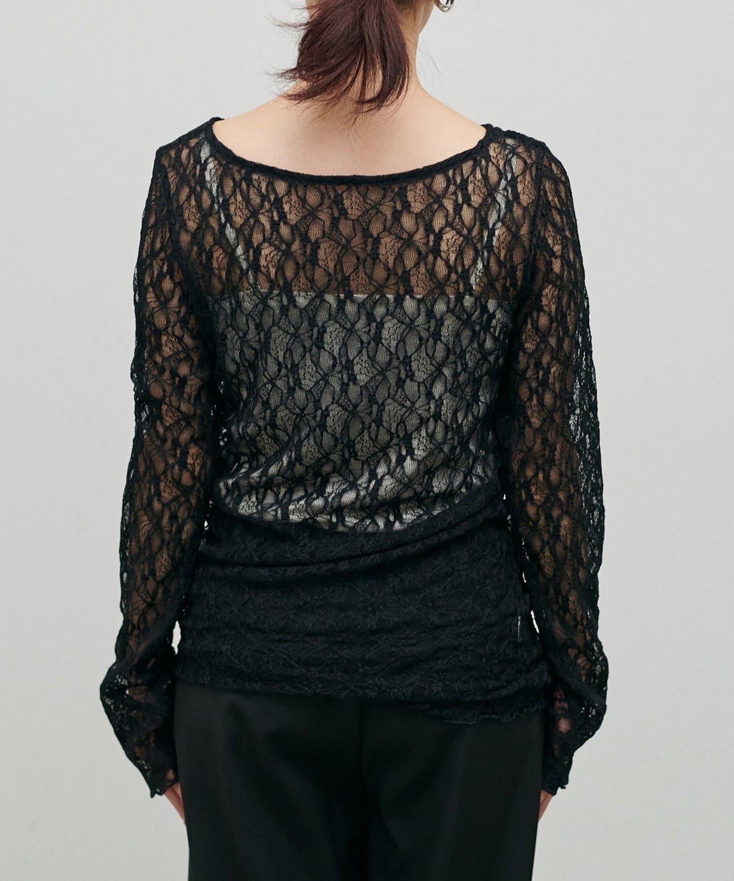 MIX蕾絲拼接套頭上衣